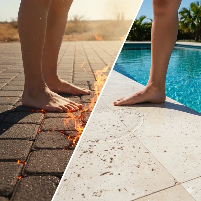 Analiza termiczna trawertynu - dlaczego kamień się nie nagrzewa